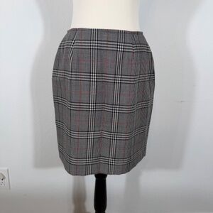 Vtg Casual Corner Wool Blend Glen Plaid Pencil Skirt - Size 6 - Made in Italy